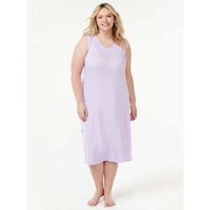 Joyspun Women’s Sleeveless Midi Sleep Chemise, Lavender Touch